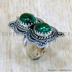 Malachite 925 Sterling Silver Ring (SJWR-2480)