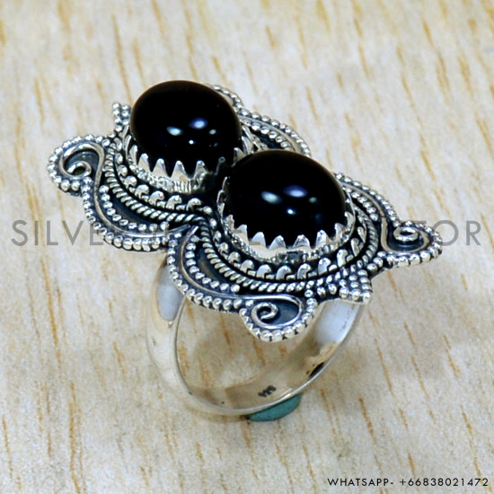 Black Onyx 925 Sterling Silver Ring (SJWR-2481) Black Onyx 925 Sterling Silver Ring (SJWR-2481)