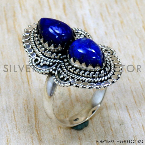 Lapis Lazuli 925 Sterling Silver Ring (SJWR-2485) Lapis Lazuli 925 Sterling Silver Ring (SJWR-2485)