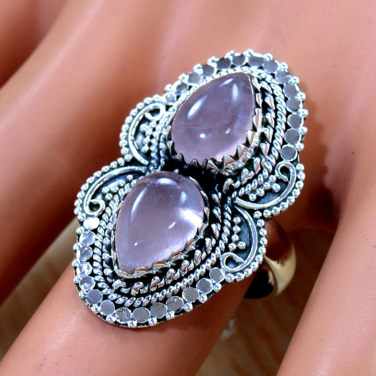 Rose Quartz 925 Sterling Silver Ring (SJWR-2488) Rose Quartz 925 Sterling Silver Ring (SJWR-2488)
