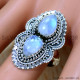 Rainbow Moonstone 925 Sterling Silver Ring (SJWR-2489) Rainbow Moonstone 925 Sterling Silver Ring (SJWR-2489)
