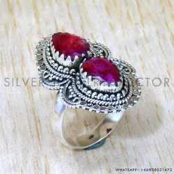 Ruby 925 Sterling Silver Ring (SJWR-2491)