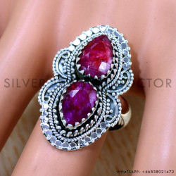 Ruby 925 Sterling Silver Ring (SJWR-2491)