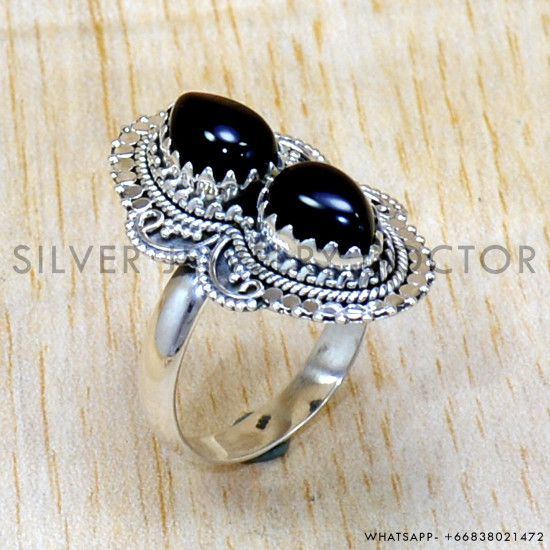 Black Onyx 925 Sterling Silver Ring (SJWR-2492) Black Onyx 925 Sterling Silver Ring (SJWR-2492)