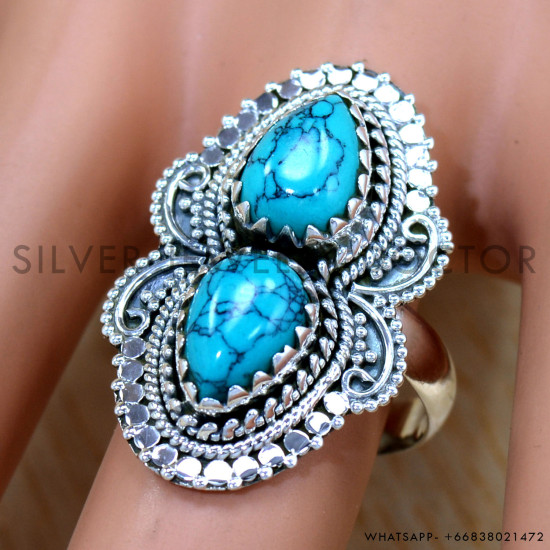 Turquoise 925 Sterling Silver Ring (SJWR-2493) Turquoise 925 Sterling Silver Ring (SJWR-2493)
