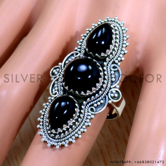 Black Onyx 925 Sterling Silver Ring (SJWR-2497) Black Onyx 925 Sterling Silver Ring (SJWR-2497)