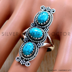 Turquoise 925 Sterling Silver Ring (SJWR-2503)