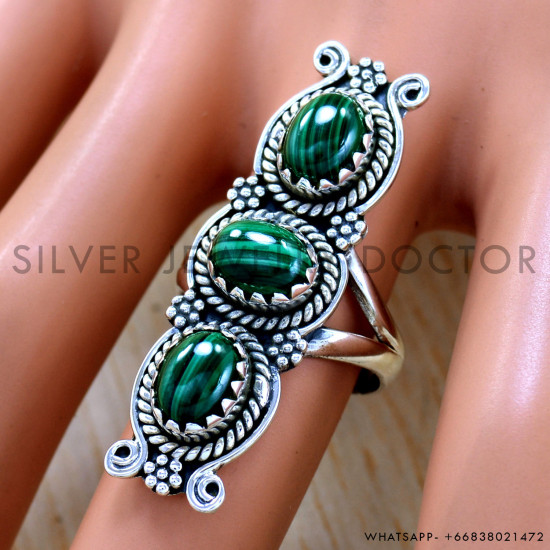 Malachite 925 Sterling Silver Ring (SJWR-2512) Malachite 925 Sterling Silver Ring (SJWR-2512)