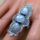 Rainbow Moonstone 925 Sterling Silver Ring (SJWR-2514)