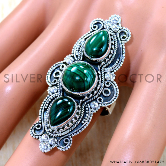 Malachite 925 Sterling Silver Ring (SJWR-2515) Malachite 925 Sterling Silver Ring (SJWR-2515)