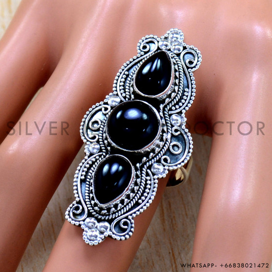 Black Onyx 925 Sterling Silver Ring (SJWR-2518) Black Onyx 925 Sterling Silver Ring (SJWR-2518)