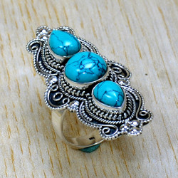 Turquoise 925 Sterling Silver Ring (SJWR-2521) Turquoise 925 Sterling Silver Ring (SJWR-2521)