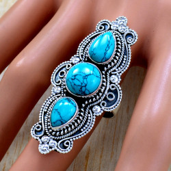 Turquoise 925 Sterling Silver Ring (SJWR-2521)