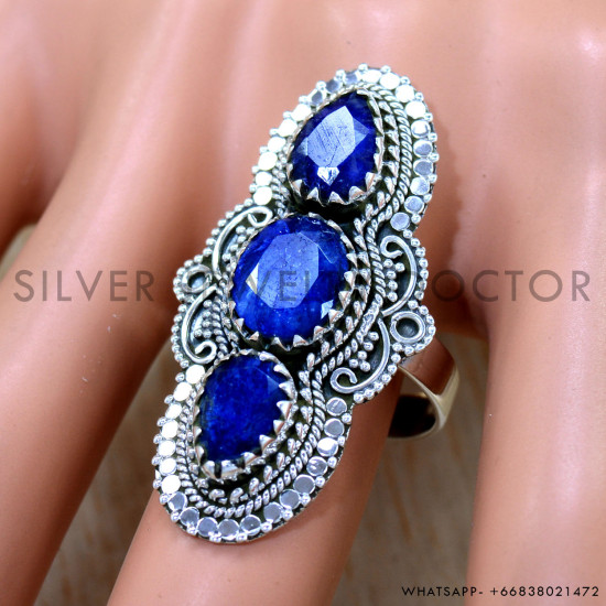 Sapphire 925 Sterling Silver Ring (SJWR-2522) Sapphire 925 Sterling Silver Ring (SJWR-2522)