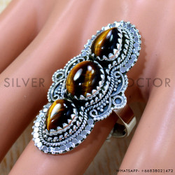 Tiger Eye 925 Sterling Silver Ring (SJWR-2525)