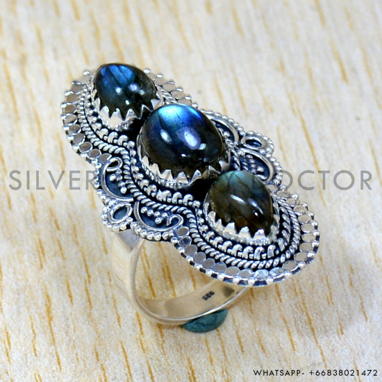 Labradorite 925 Sterling Silver Ring (SJWR-2528) Labradorite 925 Sterling Silver Ring (SJWR-2528)