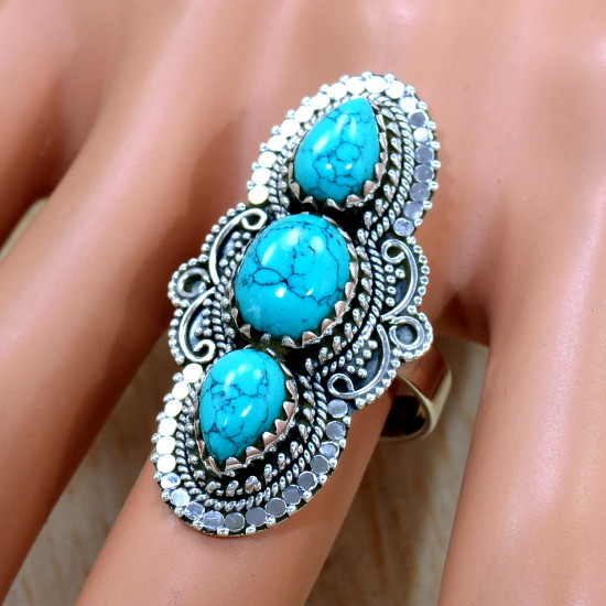 Turquoise 925 Sterling Silver Ring (SJWR-2531) Turquoise 925 Sterling Silver Ring (SJWR-2531)