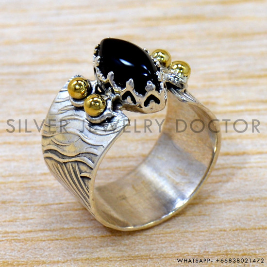 Black Onyx 925 Sterling Silver Ring (SJWR-2535) Black Onyx 925 Sterling Silver Ring (SJWR-2535)