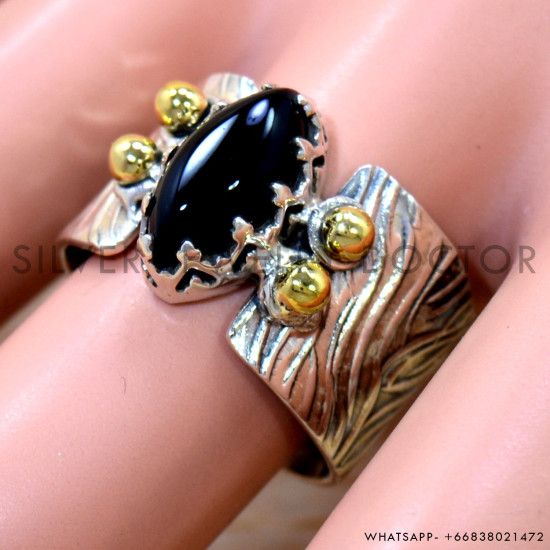 Black Onyx 925 Sterling Silver Ring (SJWR-2535) Black Onyx 925 Sterling Silver Ring (SJWR-2535)