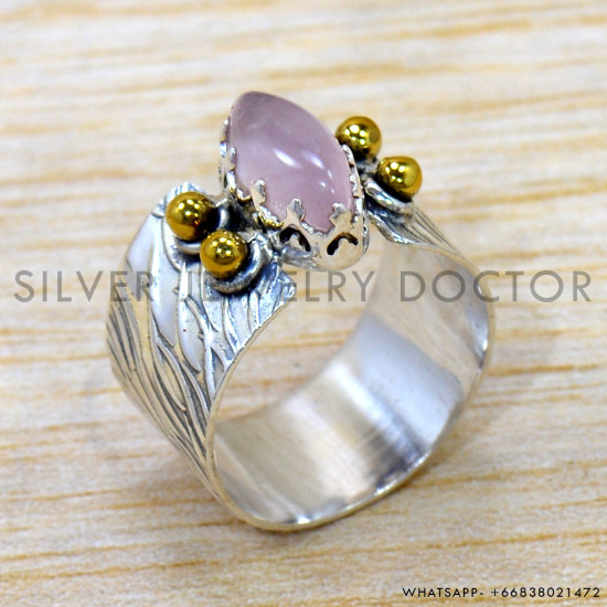Rose Quartz 925 Sterling Silver Ring (SJWR-2537) Rose Quartz 925 Sterling Silver Ring (SJWR-2537)