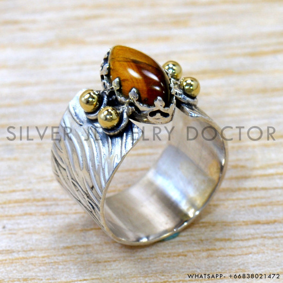 Tiger Eye 925 Sterling Silver Ring (SJWR-2538) Tiger Eye 925 Sterling Silver Ring (SJWR-2538)