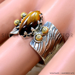 Tiger Eye 925 Sterling Silver Ring (SJWR-2538)