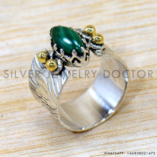 Malachite 925 Sterling Silver Ring (SJWR-2540) Malachite 925 Sterling Silver Ring (SJWR-2540)