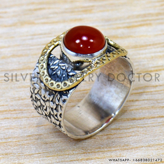 Carnelian 925 Sterling Silver Ring (SJWR-2552) Carnelian 925 Sterling Silver Ring (SJWR-2552)