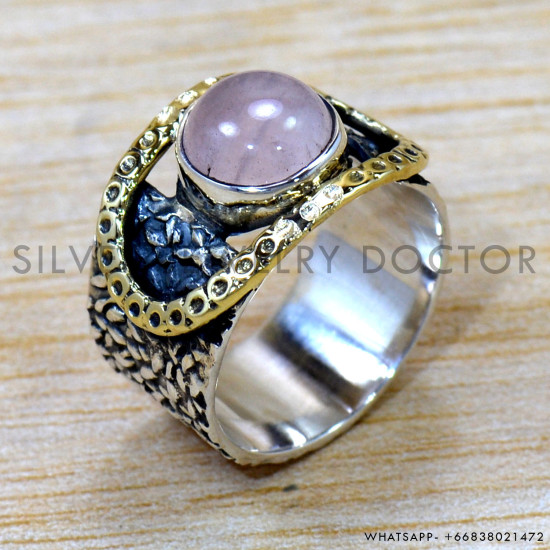 Rose Quartz 925 Sterling Silver Ring (SJWR-2553) Rose Quartz 925 Sterling Silver Ring (SJWR-2553)