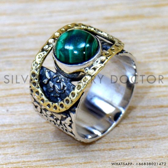 Malachite 925 Sterling Silver Ring (SJWR-2559) Malachite 925 Sterling Silver Ring (SJWR-2559)