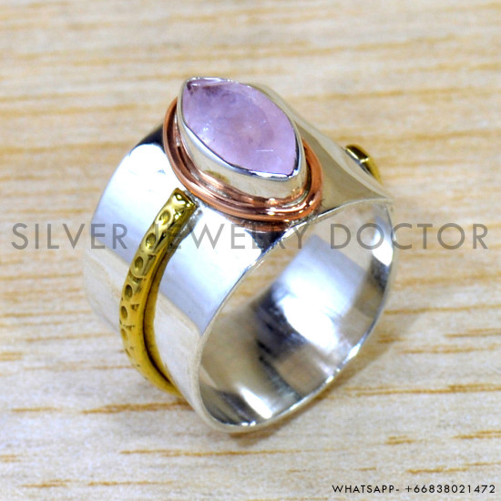 Rose Quartz 925 Sterling Silver Ring (SJWR-2565) Rose Quartz 925 Sterling Silver Ring (SJWR-2565)