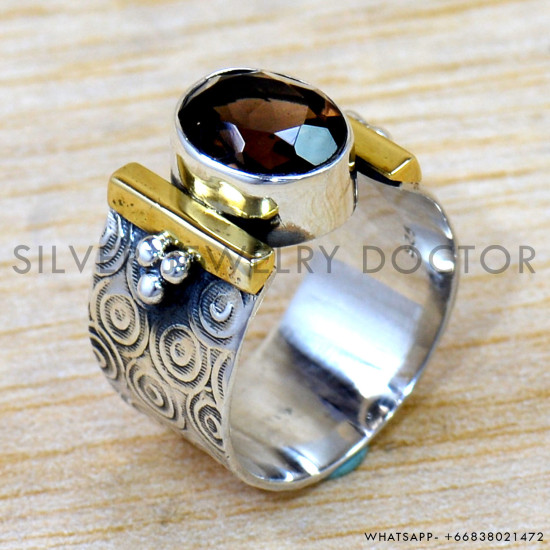 Smoky Quartz 925 Sterling Silver Ring (SJWR-2567) Smoky Quartz 925 Sterling Silver Ring (SJWR-2567)