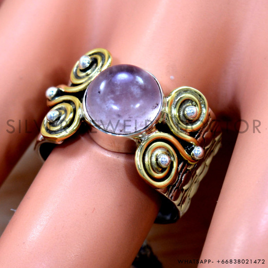 Rose Quartz 925 Sterling Silver Ring (SJWR-2585) Rose Quartz 925 Sterling Silver Ring (SJWR-2585)