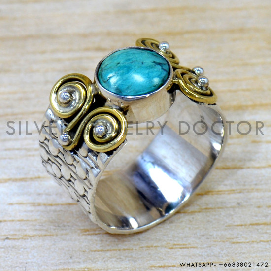 Turquoise 925 Sterling Silver Ring (SJWR-2587) Turquoise 925 Sterling Silver Ring (SJWR-2587)