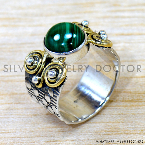 Malachite 925 Sterling Silver Ring (SJWR-2592) Malachite 925 Sterling Silver Ring (SJWR-2592)