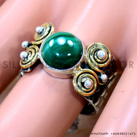 Malachite 925 Sterling Silver Ring (SJWR-2592) Malachite 925 Sterling Silver Ring (SJWR-2592)
