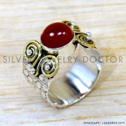 Carnelian 925 Sterling Silver Ring (SJWR-2594)