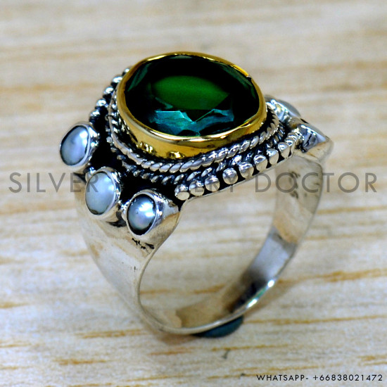 Green Onyx 925 Sterling Silver Ring (SJWR-2606) Green Onyx 925 Sterling Silver Ring (SJWR-2606)