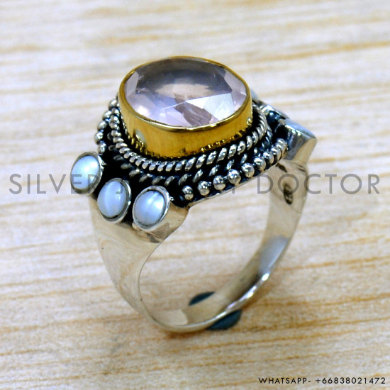 Rose Quartz 925 Sterling Silver Ring (SJWR-2607) Rose Quartz 925 Sterling Silver Ring (SJWR-2607)