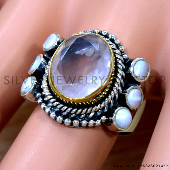 Rose Quartz 925 Sterling Silver Ring (SJWR-2607) Rose Quartz 925 Sterling Silver Ring (SJWR-2607)