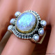 Rainbow Moonstone 925 Sterling Silver Ring (SJWR-2610) Rainbow Moonstone 925 Sterling Silver Ring (SJWR-2610)