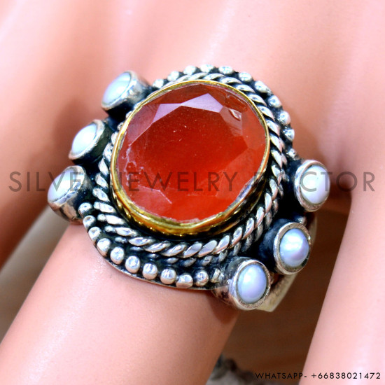 Carnelian 925 Sterling Silver Ring (SJWR-2612) Carnelian 925 Sterling Silver Ring (SJWR-2612)