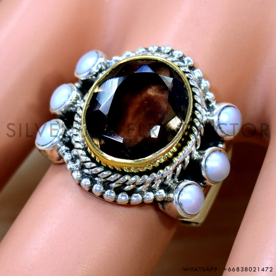 Smoky Quartz 925 Sterling Silver Ring (SJWR-2614) Smoky Quartz 925 Sterling Silver Ring (SJWR-2614)