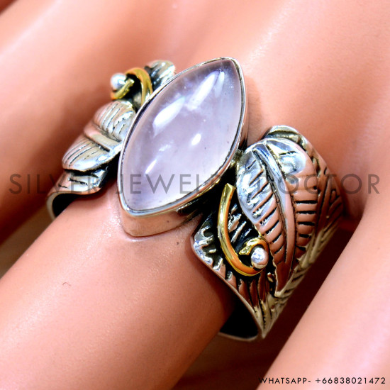 Rose Quartz 925 Sterling Silver Ring (SJWR-2615) Rose Quartz 925 Sterling Silver Ring (SJWR-2615)