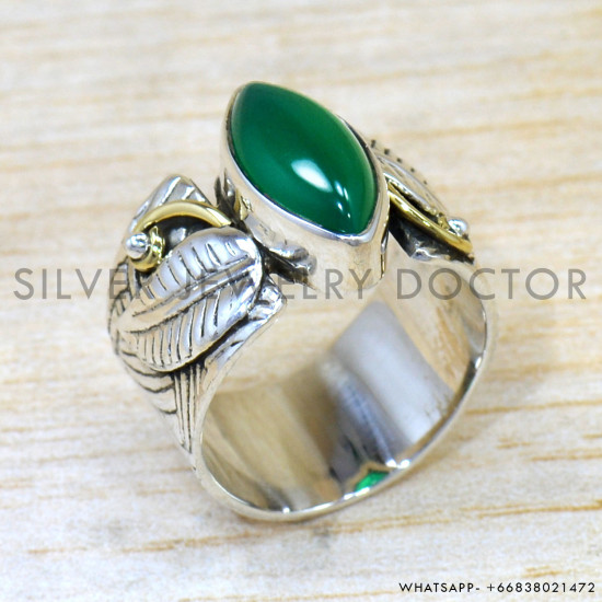 Green Onyx 925 Sterling Silver Ring (SJWR-2622) Green Onyx 925 Sterling Silver Ring (SJWR-2622)