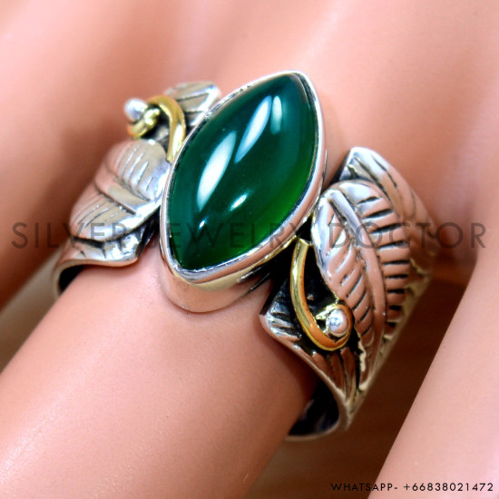 Green Onyx 925 Sterling Silver Ring (SJWR-2622) Green Onyx 925 Sterling Silver Ring (SJWR-2622)