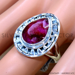 Ruby 925 Sterling Silver Ring (SJWR-2624)