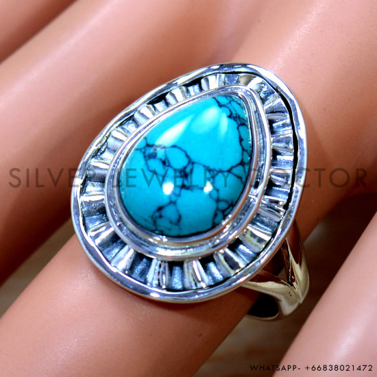 Turquoise 925 Sterling Silver Ring (SJWR-2629) Turquoise 925 Sterling Silver Ring (SJWR-2629)