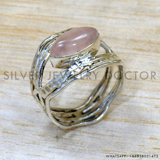 Rose Quartz 925 Sterling Silver Ring (SJWR-2632) Rose Quartz 925 Sterling Silver Ring (SJWR-2632)
