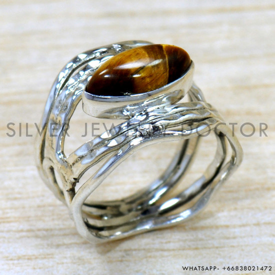 Tiger Eye 925 Sterling Silver Ring (SJWR-2633) Tiger Eye 925 Sterling Silver Ring (SJWR-2633)